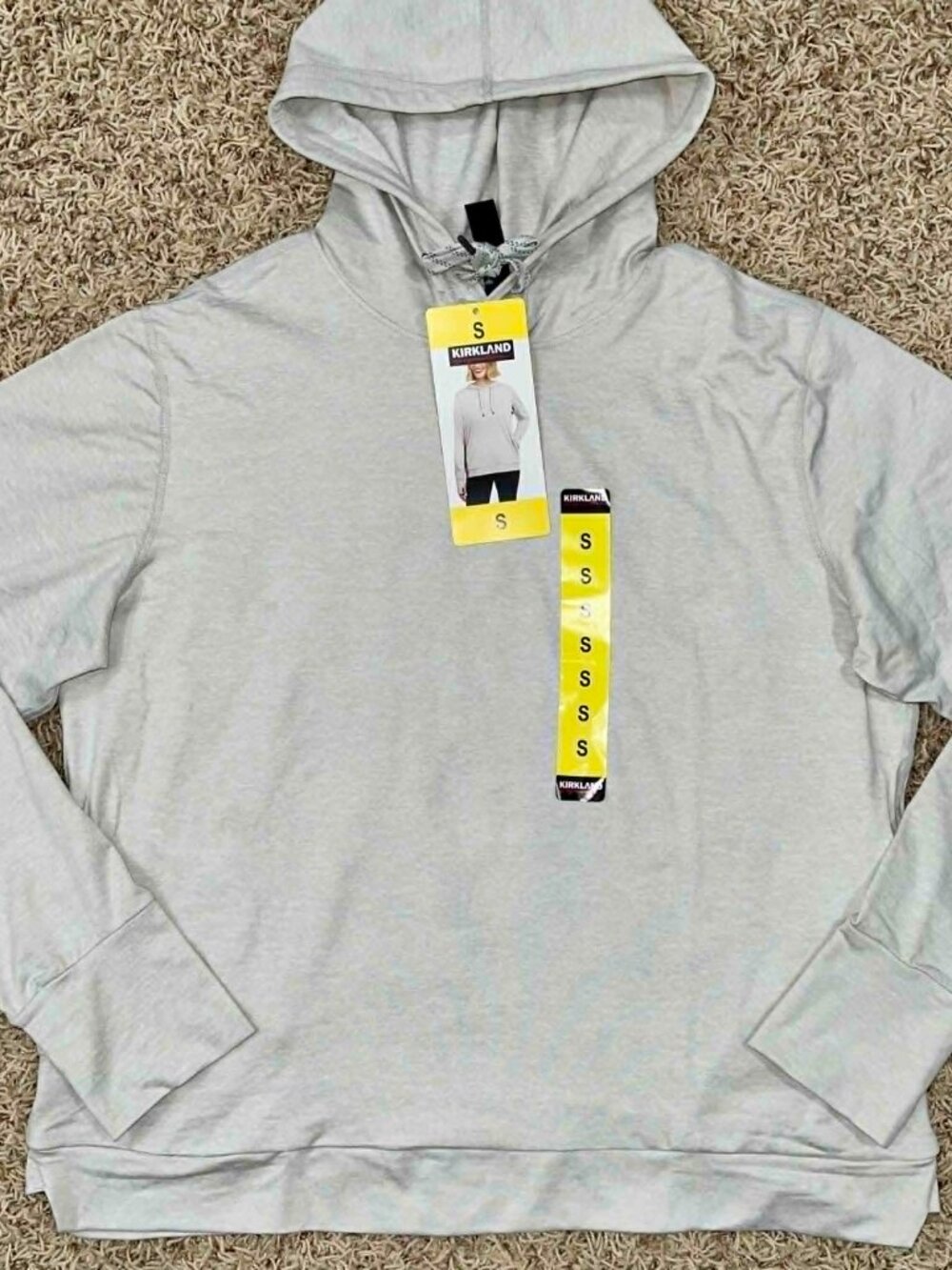 Kirkland Signature Women's Lightweight Hoodie Light Gray, Size Small (New)